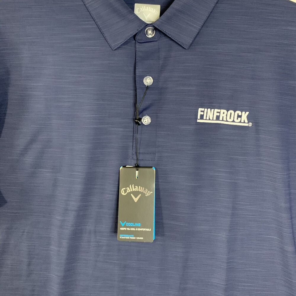 Callaway Golf Polo Shirt Men L Blue Collared Embroidered Logo Opti Dri Perform - Picture 8 of 10